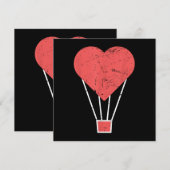 Hart Schattigee heteluchtballon Save The Date (Voorkant / Achterkant)