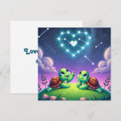 Hart Schildpad Liefde is altijd aanwezig Feestdagenkaart (Voorkant / Achterkant)