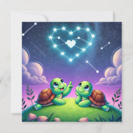 Hart Schildpad Liefde is altijd aanwezig Feestdagenkaart