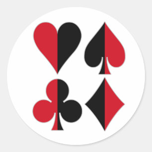 Hart Schop Ruit Klaver Ronde Sticker
