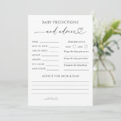 Hart Script Baby shower Voorspellingen & Advies Ka (Staand voorkant)