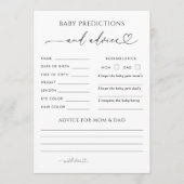 Hart Script Baby shower Voorspellingen & Advies Ka (Voorkant)