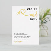 Hart Script bruiloft uitnodiging (Staand Voorkant)