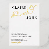 Hart Script bruiloft uitnodiging (Voorkant)