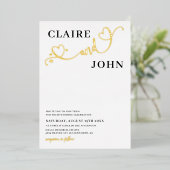 Hart Script bruiloft uitnodiging (Staand Voorkant)