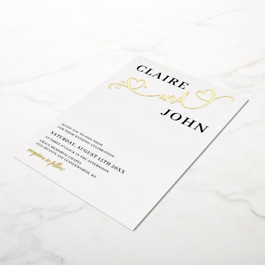 Hart Script bruiloft uitnodiging (Gedraaid)