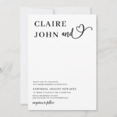 Hart Script bruiloft uitnodiging (Voorkant)