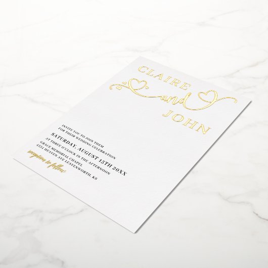 Hart Script bruiloft uitnodiging (Gedraaid)