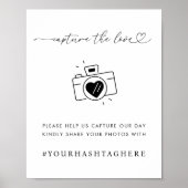 Hart Script Capture the Love Camera Trouwbord Poster (Voorkant)