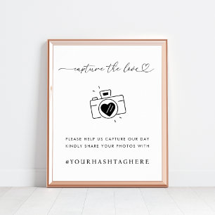 Hart Script Capture the Love Camera Trouwbord Poster