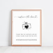 Hart Script Capture the Love Camera Trouwbord Poster