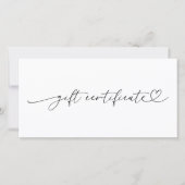 Hart Script Eenvoudig Zakelijk Logo Cadeau Certifi (Voorkant)