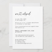 Hart Script Elopement Foto Bruiloft Aankondiging (Achterkant)