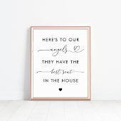 Hart script engelen in herinnering van bruiloft te poster