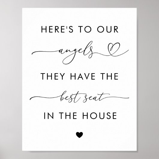 Hart script engelen in herinnering van bruiloft te poster (Voorkant)