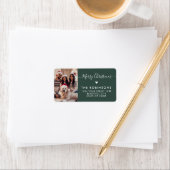 Hart Script Foto Groene Kerst Retour Adres Etiket (Insitu)