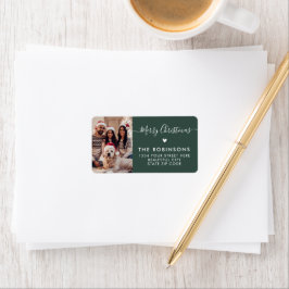 Hart Script Foto Groene Kerst Retour Adres Etiket