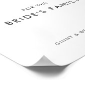 Hart Script Gereserveerd Bruid's Familie Trouwbord Poster (Hoek)