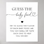 Hart Script Guess the Baby Food Shower Game Poster (Voorkant)