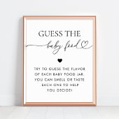Hart Script Guess the Baby Food Shower Game Poster