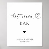 Hart Script Hot Cacao Bar Winter Trouwbord Poster (Voorkant)