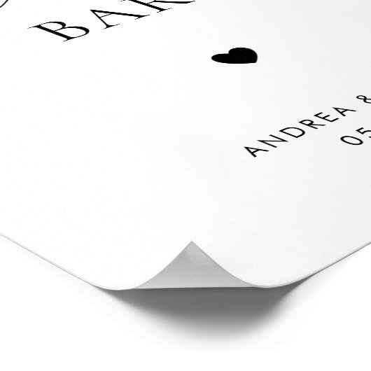 Hart Script Hot Chocolade Bar Winter Trouwteken Poster (Hoek)