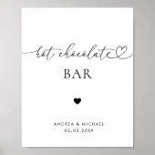 Hart Script Hot Chocolade Bar Winter Trouwteken Poster (Voorkant)