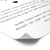 Hart Script Late Night Luiers Baby shower Teken Poster (Hoek)