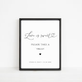 Hart Script Liefde is Sweet Favor Trouwbord Poster