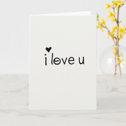 Hart Script Liefde Kaart (Gele Bloem)