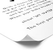 Hart Script Mijn Water Broke Baby shower Game Sign Poster (Hoek)