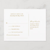 Hart Script Navyblauw En Goud Liedverzoek Uitnodiging Briefkaart (Achterkant)
