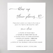 Hart script opblazen hun telefoons bruiloft teken poster (Voorkant)