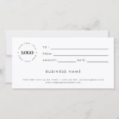 Hart Script Plain Business Logo Cadeaubon (Achterkant)