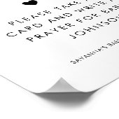 Hart Script Prayers voor Baby Baby shower Sign Poster (Hoek)