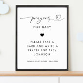 Hart Script Prayers voor Baby Baby shower Sign Poster