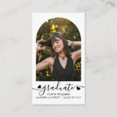 Hart Script QR Code College Fund Arch Photo Afstud Informatiekaartje (Achterkant)