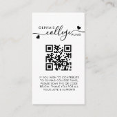 Hart Script QR Code College Fund Arch Photo Afstud Informatiekaartje (Voorkant)