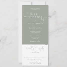 Hart Script Sage Groen Alles In Een Bruiloft Kaart