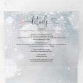 Hart Script Sneeuwvlokken Winter bruiloft Drieluik Uitnodiging (Binnenzijde eerst)
