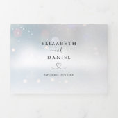 Hart Script Sneeuwvlokken Wintertrouw Drieluik Uitnodiging (Cover)