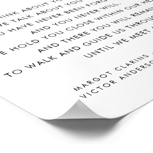 Hart script tot we elkaar weer bruiloft teken poster (Hoek)