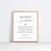 Hart Script Typografie Audio Gastenboek Bruiloft Poster