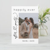 Hart Script Wij zijn Gevlucht Foto Bruiloft Ontvan Kaart (Staand voorkant)