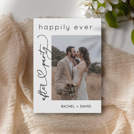 Hart Script Wij zijn Gevlucht Foto Bruiloft Ontvan Kaart