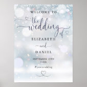 Hart Script Winter Bruiloft Welkom Bord Poster (Voorkant)