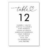 Hart Script Zitschema Namen Minimale Bruiloft Kaart (Achterkant)