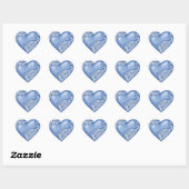 Hart Scroll Blauw w Wit Sticker (Vel)
