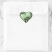Hart Scroll Groen W Zwart Hart Sticker (Tas)