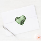 Hart Scroll Groen W Zwart Hart Sticker (Envelop)